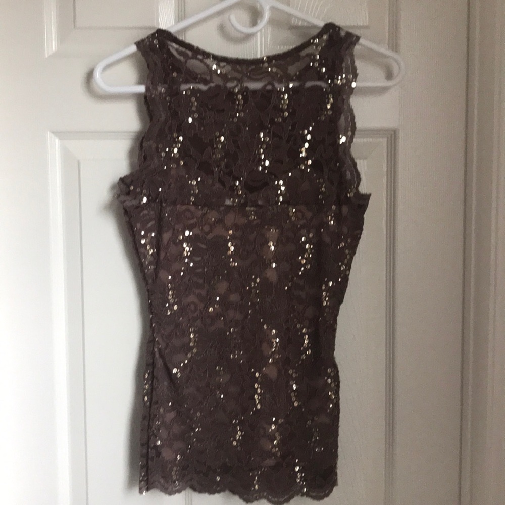 Boston Proper lace sequined top